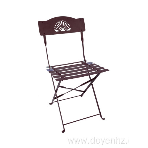 Outdoor Metal Folding Slat Chair with Fanned Pattern